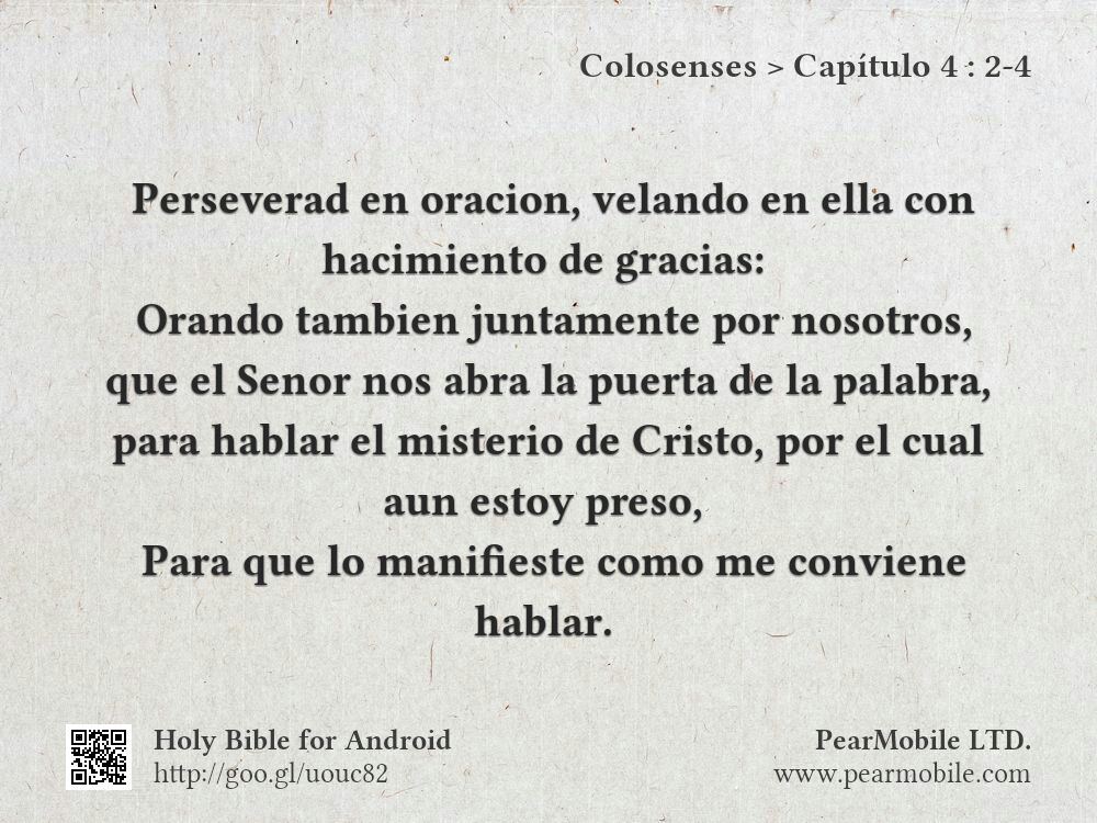 Colosenses, Capítulo 4:2-4